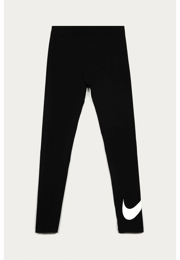 Nike Kids - Legginsy dziecięce 122-166 cm. Kolor: czarny. Materiał: bawełna, materiał, dzianina, elastan. Wzór: nadruk