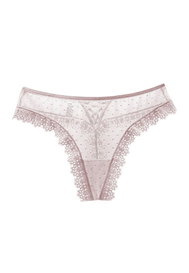 Intica - Stringi bezszwowe z koronką niewidoczne pod odzieżą Shalini. Kolor: beżowy. Materiał: koronka. Wzór: koronka