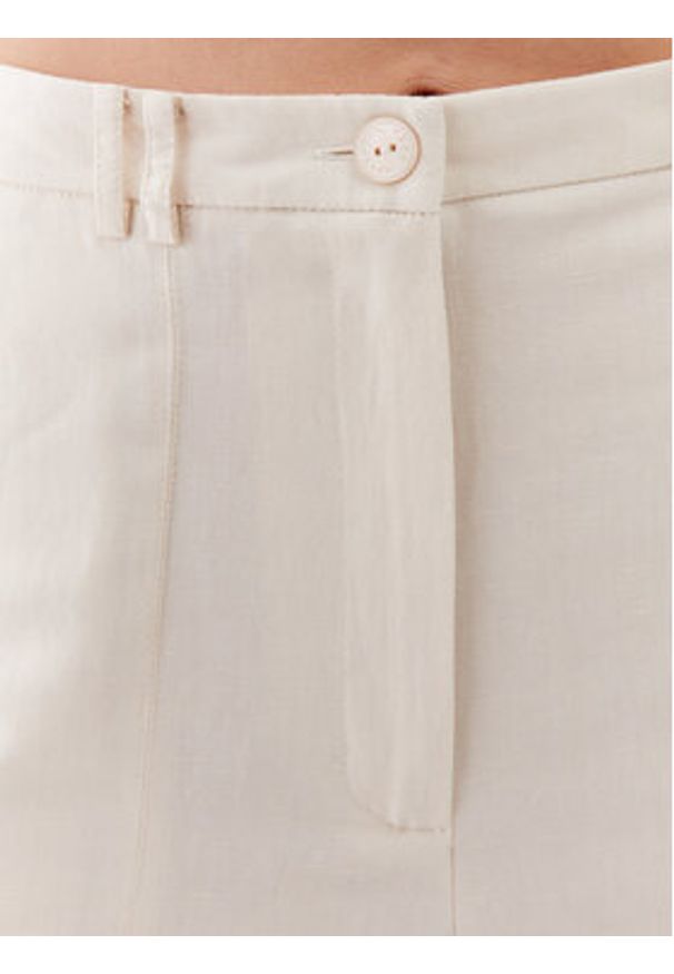 Patrizia Pepe Spodnie materiałowe 2P1491/A052-W347 Écru Straight Fit. Materiał: materiał, wiskoza