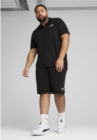 Puma - Męska koszulka polo Essentials z logo No. 1 z piki PUMA Black. Typ kołnierza: polo. Kolor: czarny. Materiał: prążkowany. Wzór: haft