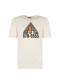 Diesel T-Shirt "T-Just" | A03817-0GRAM-129 | Mężczyzna | Beżowy. Okazja: na co dzień. Kolor: beżowy. Materiał: poliester, bawełna. Wzór: nadruk. Styl: casual, klasyczny