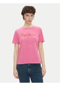 Pepe Jeans T-Shirt Rumer PL506072 Różowy Regular Fit. Kolor: różowy. Materiał: bawełna