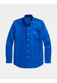 Polo Ralph Lauren Koszula 710829443025 Niebieski Slim Fit. Typ kołnierza: polo. Kolor: niebieski. Materiał: len #6