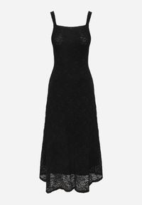 Born2be - Czarna Taliowana Sukienka Koktajlowa z Koronki Ashelis. Kolor: czarny. Materiał: koronka. Długość rękawa: na ramiączkach. Wzór: koronka. Styl: wizytowy #8