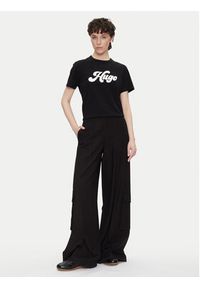 Hugo - HUGO T-Shirt Damacia_4 50539101 Czarny Regular Fit. Kolor: czarny. Materiał: bawełna #4