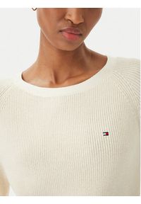 TOMMY HILFIGER - Tommy Hilfiger Sweter WW0WW44975 Écru Regular Fit. Kolor: kremowy. Materiał: bawełna #3