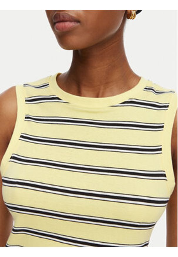 TOMMY HILFIGER - Tommy Hilfiger Top WW0WW50025 Żółty Regular Fit. Kolor: żółty. Materiał: bawełna