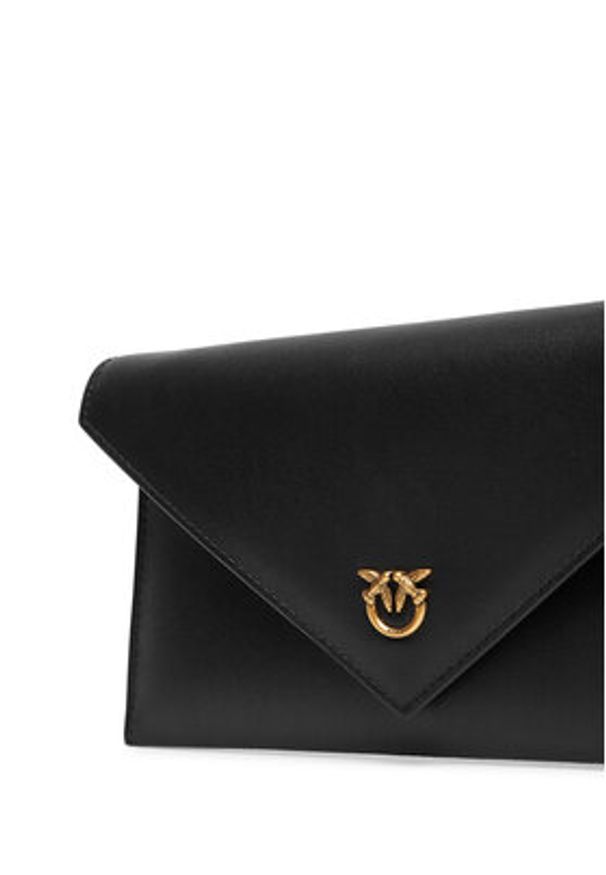 Pinko - PINKO Torebka Flat Purse Mini AI 25-26 PCPL 105347 A0F1 Czarny. Kolor: czarny. Materiał: skórzane