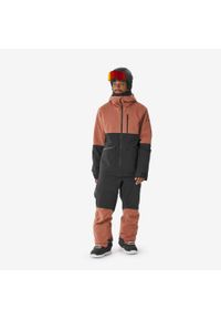 WEDZE - Kurtka narciarska i snowboardowa męska Quechua 500 AM. Kolor: czarny, brązowy, wielokolorowy. Materiał: materiał. Sezon: zima. Sport: snowboard, narciarstwo