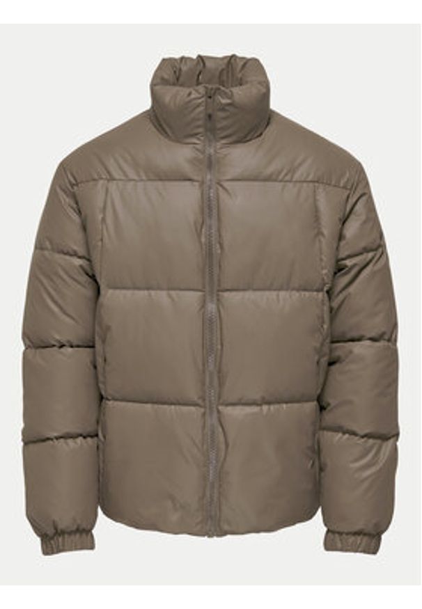 Only & Sons Kurtka zimowa 22030461 Brązowy Regular Fit. Kolor: brązowy. Materiał: skóra. Sezon: zima