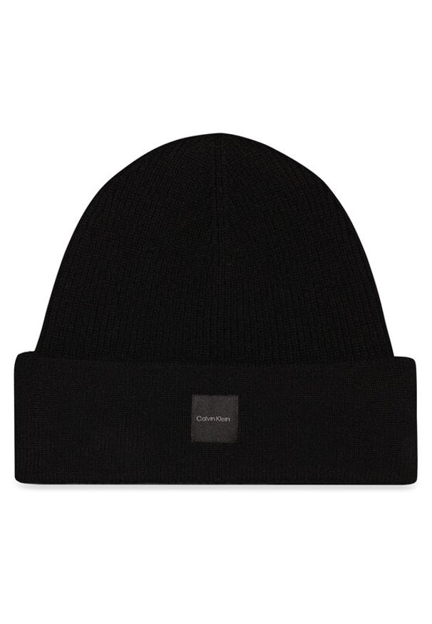 Calvin Klein Czapka Chunky K60K612584 Czarny. Kolor: czarny. Materiał: kaszmir, materiał