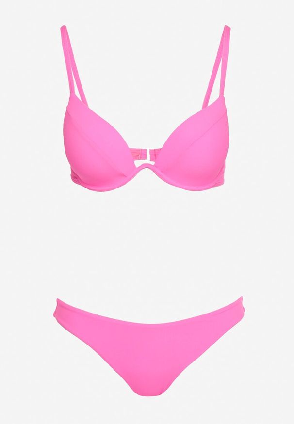 Born2be - Fuksjowe Bikini Biustonosz z Usztywnianymi Miseczkami i Majtki Typu Figi Regulowanymi Ramiączkami Ellati. Kolor: różowy