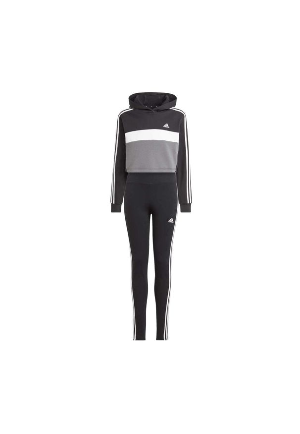 Dres Adidas Dzieci 3 Paski Czarny Biały Szary. Okazja: na uczelnię, na co dzień. Kolor: czarny. Materiał: bawełna, poliester. Wzór: paski. Styl: casual, sportowy