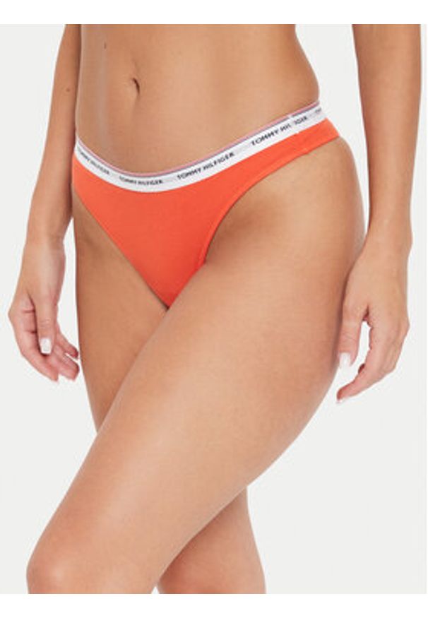 TOMMY HILFIGER - Tommy Hilfiger Komplet 3 par stringów UW0UW04894 Kolorowy. Materiał: bawełna. Wzór: kolorowy