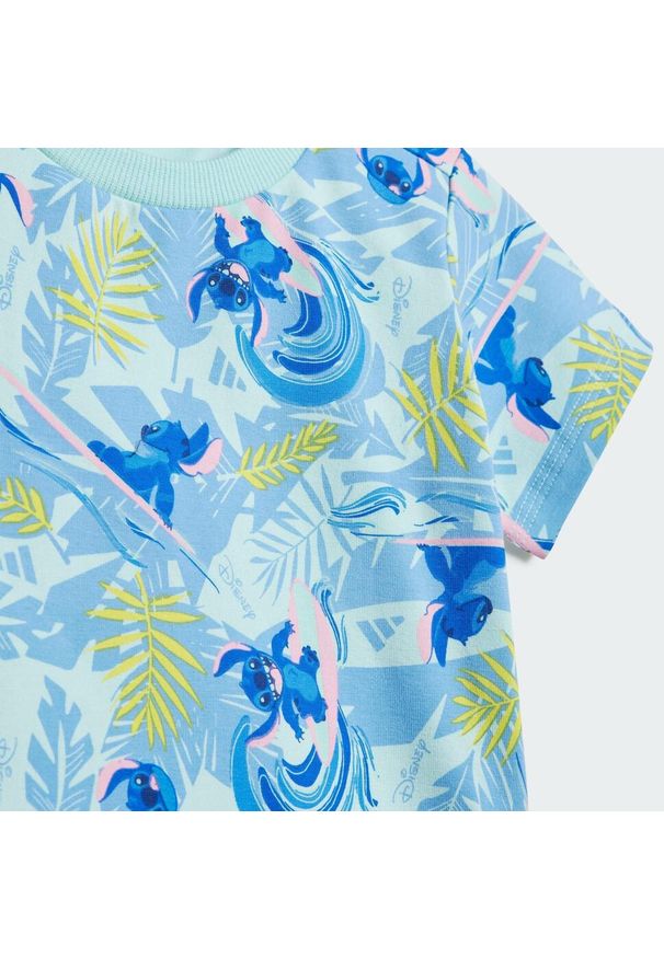 Zestaw Adidas Disney Lilo & Stitch T-Shirt. Kolor: wielokolorowy, niebieski. Wzór: motyw z bajki