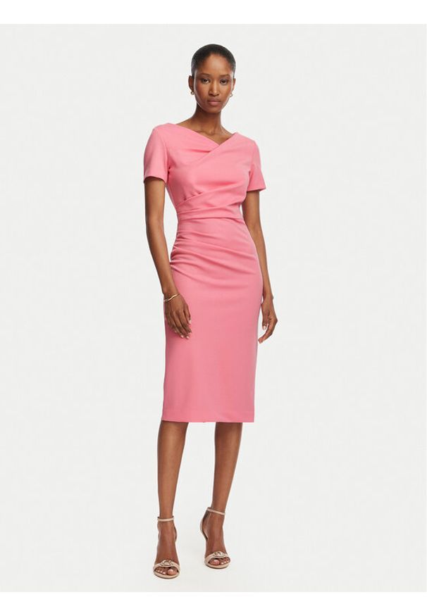 Rinascimento Sukienka koktajlowa CFC0129420003 Różowy Slim Fit. Kolor: różowy. Materiał: syntetyk. Styl: wizytowy