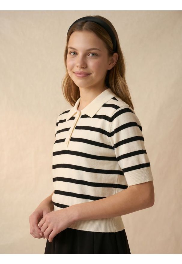 Sinsay - Sweter w paski z bawełną - wielobarwny. Materiał: bawełna. Wzór: paski