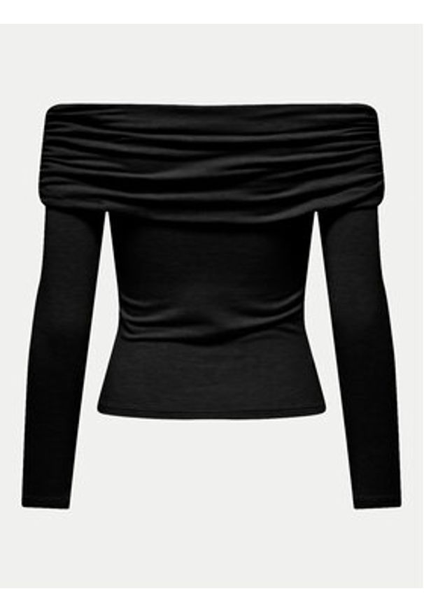 only - ONLY Bluzka Glamour 15339759 Czarny Slim Fit. Kolor: czarny. Materiał: syntetyk. Styl: glamour