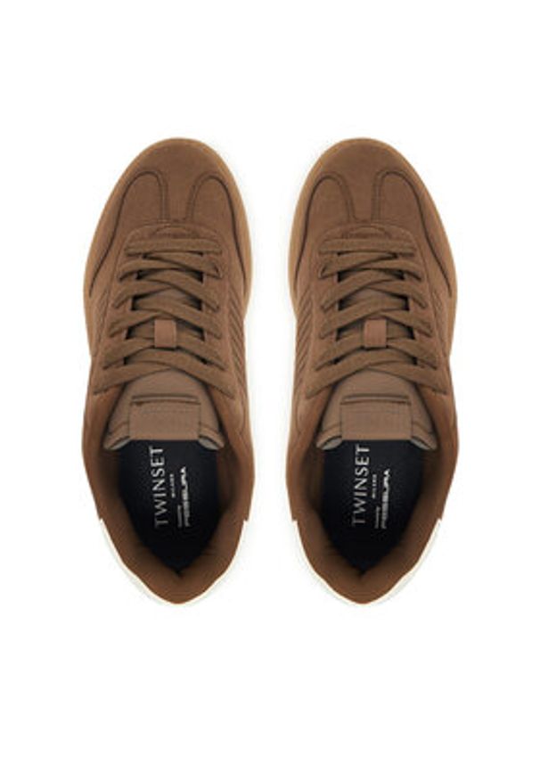 TwinSet - TWINSET Sneakersy 252TGT01E Brązowy. Kolor: brązowy. Materiał: materiał