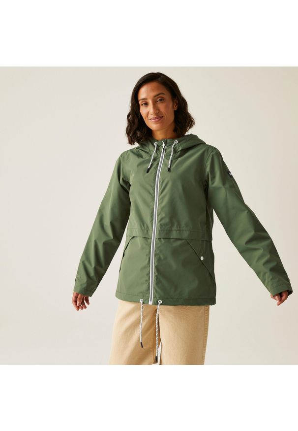 Regatta - Kurtka turystyczna przeciwdeszczowa damska Bayletta wodoodporna. Kolor: zielony. Sport: turystyka piesza