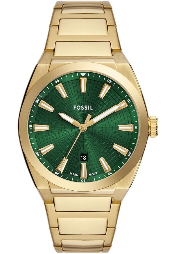Zegarek Fossil Męski Everett Gold Tone Green Dial (FS6090)