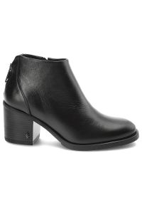 Czarne Botki Carinii Eleganckie Obuwie Damskie. Kolor: czarny. Materiał: skóra ekologiczna. Szerokość cholewki: normalna. Styl: elegancki #7