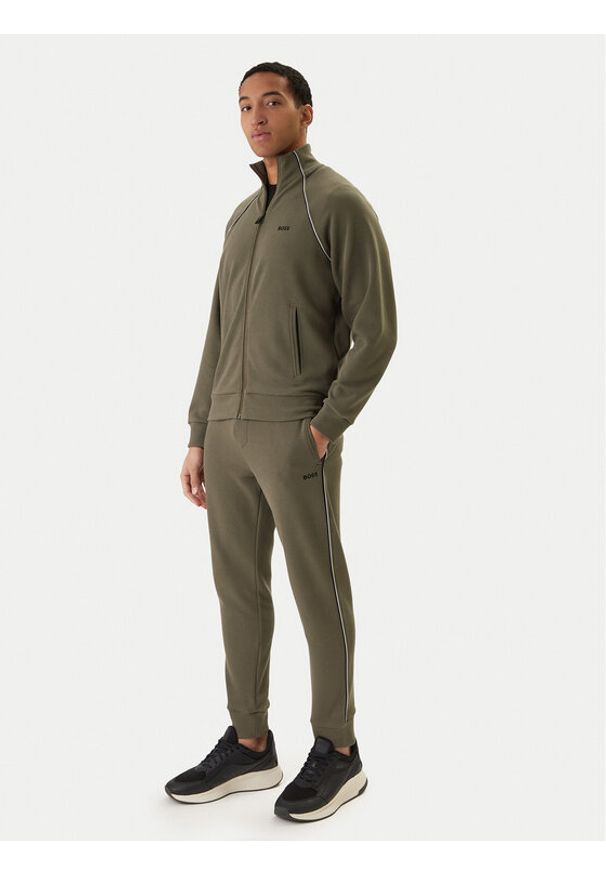 BOSS Dres 50555906 Khaki Regular Fit. Kolor: brązowy. Materiał: syntetyk, bawełna