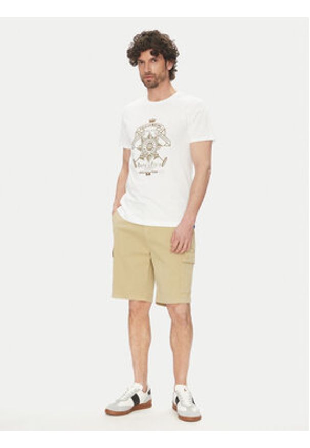 La Martina T-Shirt Aloysius MARG30 JS206 Biały Regular Fit. Kolor: biały. Materiał: bawełna