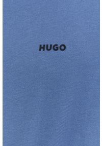 Hugo - HUGO t-shirt bawełniany kolor fioletowy gładki. Kolor: fioletowy. Materiał: bawełna. Wzór: gładki #3