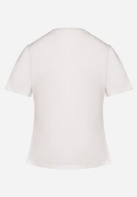 Born2be - Biały Bawełniany Klasyczny T-shirt Ralarie. Okazja: na co dzień. Kolor: biały. Materiał: bawełna. Styl: klasyczny #7