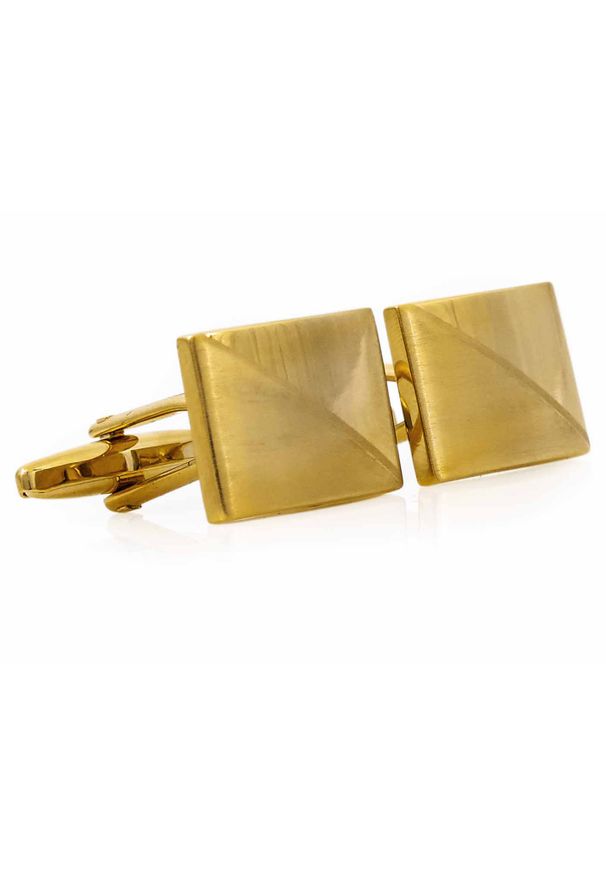 Adam Collection - Złote spinki do mankietów - matowo-błyszczące A278. Kolor: złoty