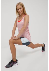 Puma szorty do biegania Maraton 6 521511 damskie kolor turkusowy wzorzyste high waist. Stan: podwyższony. Kolor: turkusowy. Materiał: skóra, materiał #3