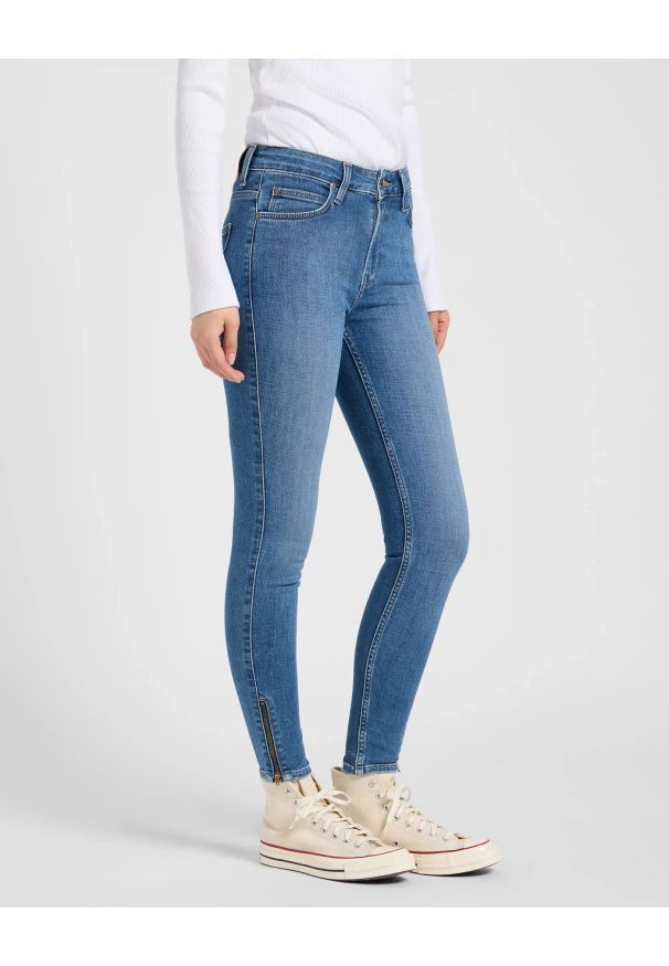 Lee - DAMSKIE SPODNIE LEE SCARLETT HIGH ZIP BLUE BUZZ 112370946