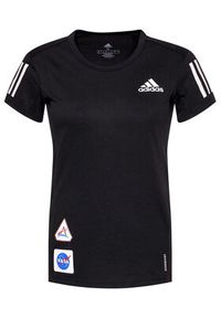 Adidas - adidas Koszulka techniczna Space Tee W GP5828 Czarny Regular Fit. Kolor: czarny. Materiał: bawełna #5