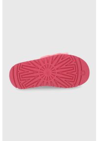 Ugg - UGG - Kapcie wełniane Disco Slide. Kolor: różowy. Materiał: wełna. Obcas: na platformie