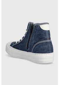 Mustang trampki damskie kolor niebieski 1420504. Kolor: niebieski. Materiał: bawełna, guma #3