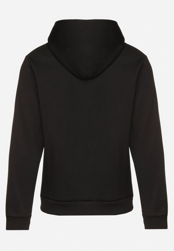 Born2be - Czarna Rozpinana Bluza z Bawełną i Kapturem Typu Oversize Diosa. Okazja: na co dzień. Kolor: czarny. Materiał: bawełna. Sezon: wiosna, jesień. Styl: casual, klasyczny