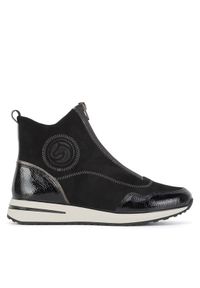 Remonte Botki D1G70-03 Czarny. Kolor: czarny. Materiał: materiał #1