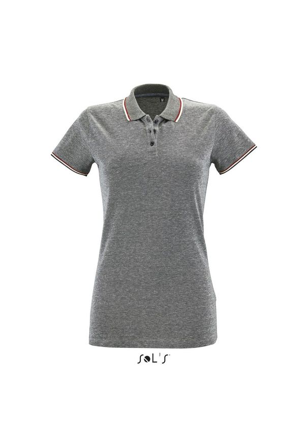 SOL'S - Damska koszulka polo Sol's Paname. Okazja: na co dzień. Typ kołnierza: polo. Kolor: wielokolorowy, niebieski, szary. Styl: casual