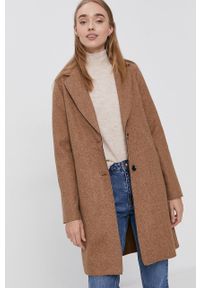 only - Only Płaszcz damski kolor brązowy przejściowy. Okazja: na co dzień. Kolor: brązowy. Styl: casual, klasyczny #1