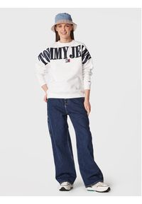 Tommy Jeans Bluza DW0DW15059 Biały Relaxed Fit. Kolor: biały. Materiał: syntetyk, bawełna