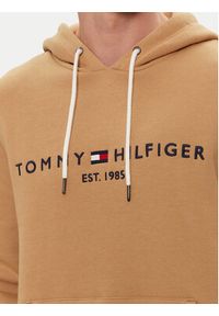 TOMMY HILFIGER - Tommy Hilfiger Bluza Logo MW0MW11599 Brązowy Regular Fit. Kolor: brązowy. Materiał: bawełna #5