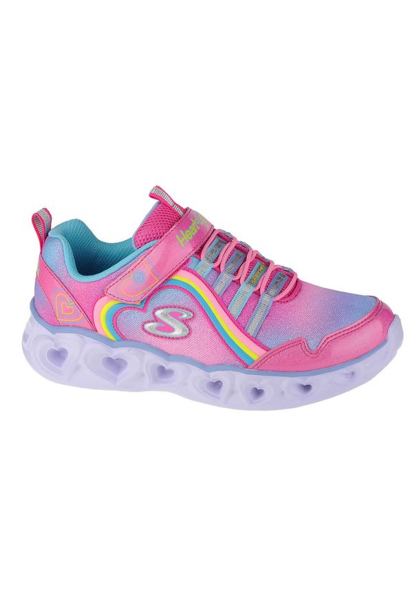 skechers - Buty do chodzenia dziewczęce, Skechers Heart Lights-Rainbow Lux. Kolor: różowy, wielokolorowy. Sport: turystyka piesza