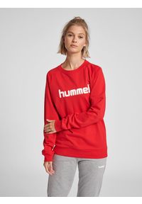 Bluza do piłki ręcznej damska Hummel Go Cotton Logo Sweatshirt Woman. Kolor: czerwony, wielokolorowy, różowy