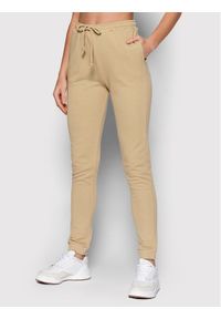Spodnie dresowe NA-KD. Kolor: beżowy. Materiał: bawełna, dresówka #1