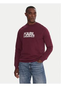 Karl Lagerfeld - KARL LAGERFELD Bluza 705091 554917 Bordowy Regular Fit. Typ kołnierza: dekolt w karo. Kolor: czerwony. Materiał: bawełna #4