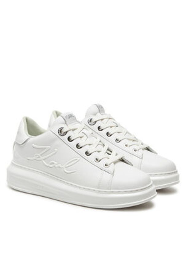 Karl Lagerfeld - KARL LAGERFELD Sneakersy Kapri KL62548F Biały. Kolor: biały. Materiał: skóra