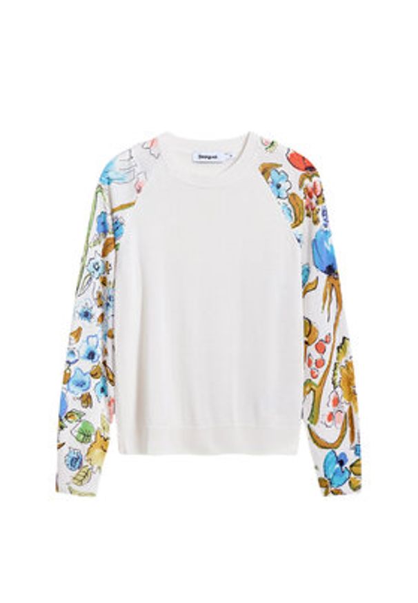 Desigual Sweter 25SWJF31 Biały Regular Fit. Kolor: biały. Materiał: syntetyk