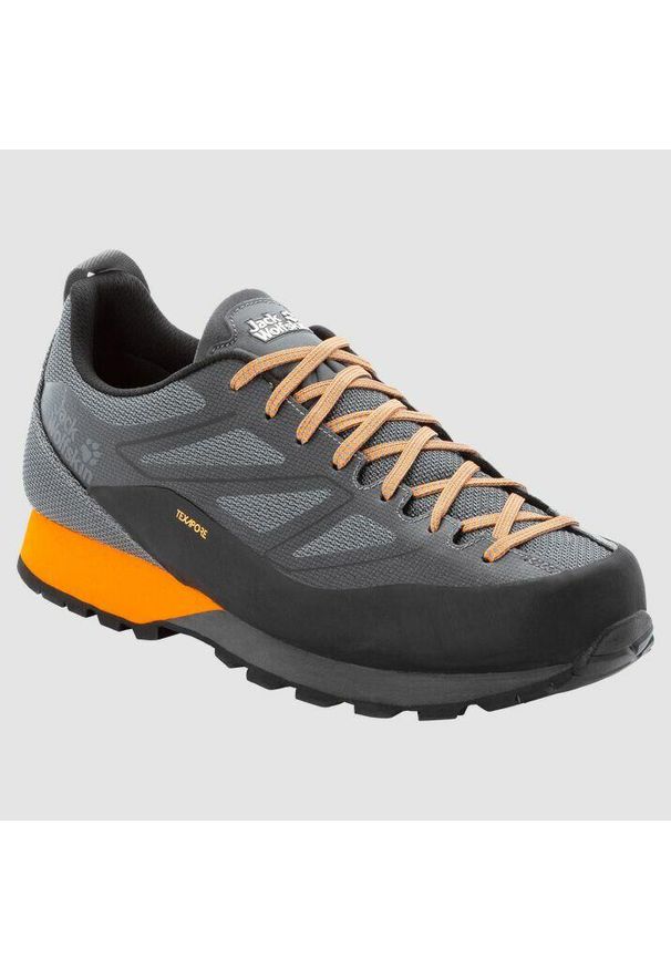 Buty do chodzenia męskie Jack Wolfskin Scrambler 2 Low Texapore. Zapięcie: sznurówki. Kolor: czarny, szary, pomarańczowy, wielokolorowy. Materiał: materiał, syntetyk. Szerokość cholewki: normalna. Sport: turystyka piesza