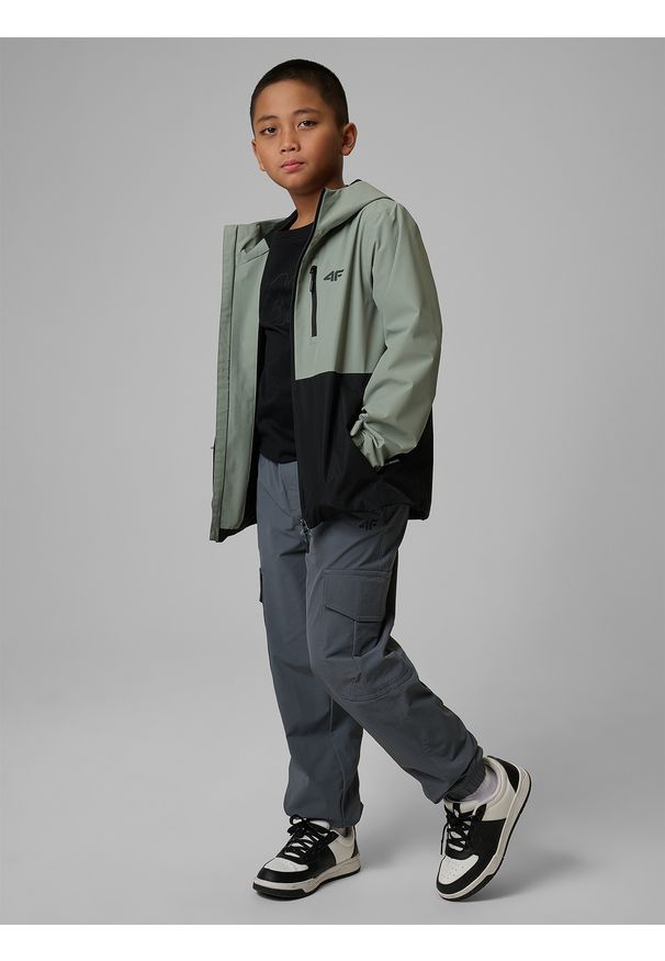 4f - 4F T-shirt z nadrukiem chłopięcy - czarny 146 (10-11 lat). Okazja: na co dzień. Kolor: czarny. Materiał: dzianina, jersey, bawełna. Wzór: nadruk. Sezon: lato. Styl: casual, klasyczny, sportowy